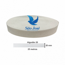 ELÁSTICO SÃO JOSÉ ALGODÃO 20 CRU  C/25M