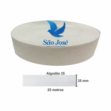 ELÁSTICO SÃO JOSÉ ALGODÃO 35 CRU  C/25M