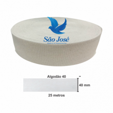 ELÁSTICO SÃO JOSÉ ALGODÃO 40 CRU  C/25M