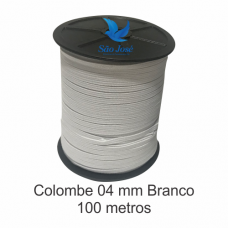 ELÁSTICO SÃO JOSÉ COLOMBE 04MM C/100M COR BRANCO