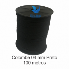 ELÁSTICO SÃO JOSÉ COLOMBE 04MM C/100M COR PRETO