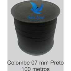 ELÁSTICO SÃO JOSÉ COLOMBE 07MM C/100M COR PRETO