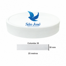 ELÁSTICO SÃO JOSÉ COLOMBE 30 C/25 MTS BRANCO