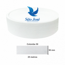 ELÁSTICO SÃO JOSÉ COLOMBE 50 C/25 MTS. BRANCO