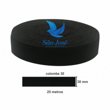 ELÁSTICO SÃO JOSÉ COLOMBE 30 C/25 MTS PRETO