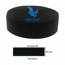 ELÁSTICO SÃO JOSÉ COLOMBE 50 C/25 MTS. PRETO