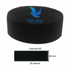 ELÁSTICO SÃO JOSÉ COLOMBE 60 C/25 MTS. PRETO