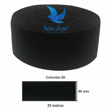 ELÁSTICO SÃO JOSÉ COLOMBE 80 C/25 MTS. PRETO